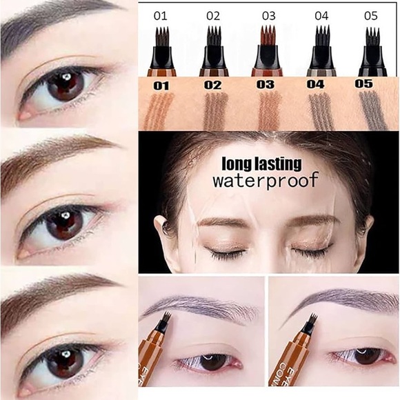 2 Sets #2 Waterproof Long-lasting Eyebrow Pencil Micro Fork Tip Brow Pen 3D - Picture 7 of 8